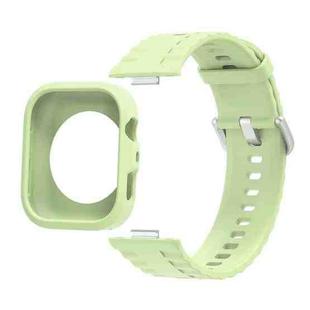 For Huawei Watch Fit 4 Pro Silicone Watch Cover Integrated Wave Texture Silicone Watch Band(Green)