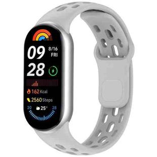 For  Xiaomi Smart Band 10 / 9 / 8 Honeycomb Hole Breathable TPU Watch Band(Gray)