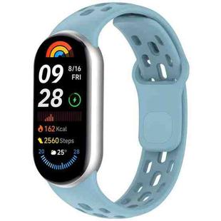 For  Xiaomi Smart Band 10 / 9 / 8 Honeycomb Hole Breathable TPU Watch Band(Light Blue)