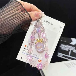 Purple Large Bead Pendant Crystal Phone Chain