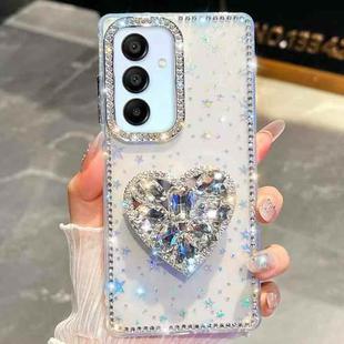 For Samsung Galaxy A15 5G Diamond Glitter Gemstone Heart Holder Phone Case(Transparent Stars)