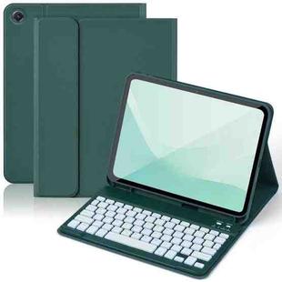 For Samsung Galaxy Tab A9+ Backlit Magnetic Keyboard PC Leather Tablet Case(Dark Night Green)