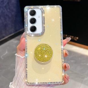 For Samsung Galaxy A56 5G Diamond Glitter Diamond Round Holder Phone Case(Light Yellow)