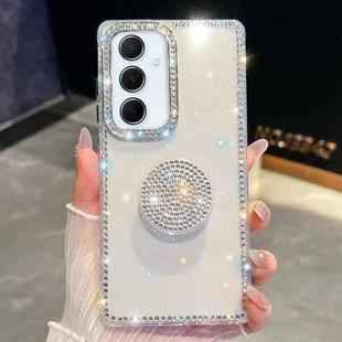 For Samsung Galaxy A56 5G Diamond Glitter Diamond Round Holder Phone Case(Transparent)