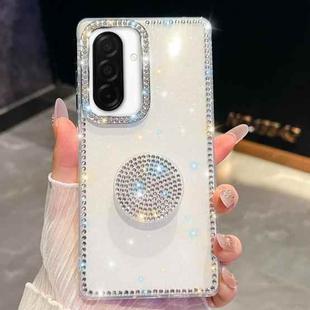 For Samsung Galaxy A26 5G Diamond Glitter Diamond Round Holder Phone Case(White)
