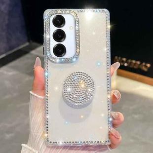 For Samsung Galaxy S25+ 5G Diamond Glitter Diamond Round Holder Phone Case(Transparent)