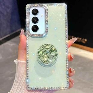 For Samsung Galaxy A15 5G Diamond Glitter Diamond Round Holder Phone Case(Light Green)