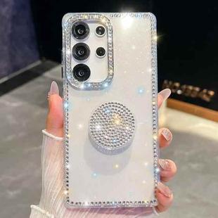 For Samsung Galaxy A55 5G Diamond Glitter Diamond Round Holder Phone Case(Transparent)