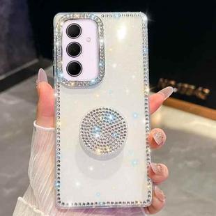 For Samsung Galaxy A35 5G Diamond Glitter Diamond Round Holder Phone Case(White)