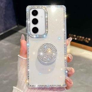 For Samsung Galaxy S24+ 5G Diamond Glitter Diamond Round Holder Phone Case(Transparent)