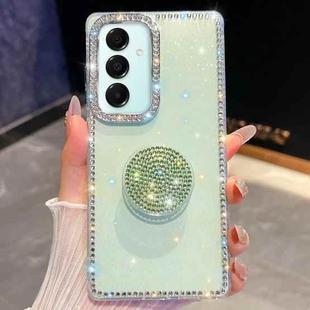 For Samsung Galaxy A17 5G Diamond Glitter Diamond Round Holder Phone Case(Light Green)