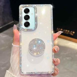 For Samsung Galaxy A17 5G Diamond Glitter Diamond Round Holder Phone Case(White)