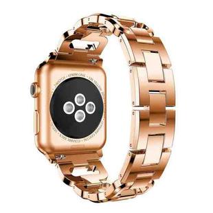 For Apple Watch 46mm / 49mm / 45mm / 44mm Square Diamond Zinc Alloy Watch Band(Rose Gold)