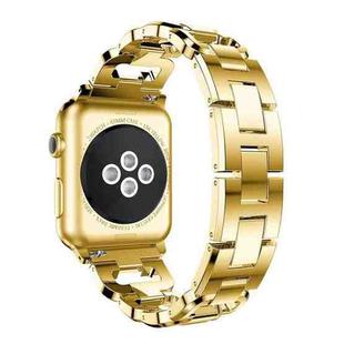 For Apple Watch 42mm / 41mm / 40mm / 38mm Square Diamond Zinc Alloy Watch Band(Gold)
