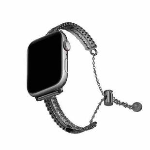For Apple Watch 46mm / 49mm / 45mm / 44mm White Stone Love Bracelet Zinc Alloy Watch Band(Black)