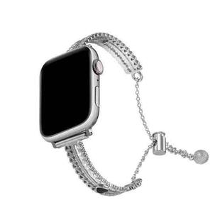 For Apple Watch 42mm / 41mm / 40mm / 38mm White Stone Love Bracelet Zinc Alloy Watch Band(Silver)