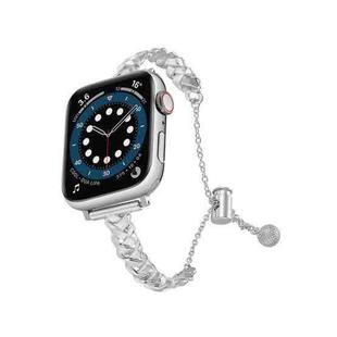 For Apple Watch 42mm / 41mm / 40mm / 38mm Braid Metal Glossy Zinc Alloy Watch Band(Silver)