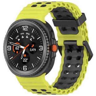 For Samsung Galaxy Watch8 / Watch8 Classic Marine Dual Buckle Two Color Silicone Watch Band(Lime Gray)