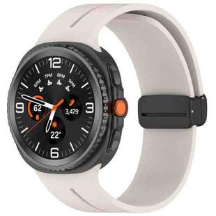For Samsung Galaxy Watch8 / Watch8 Classic Fold Magnetic Buckle Silicone Watch Band(Starlight Gray)