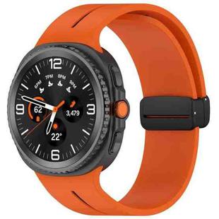 For Samsung Galaxy Watch8 / Watch8 Classic Fold Magnetic Buckle Silicone Watch Band(Orange Black)