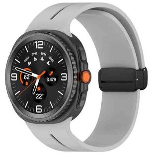 For Samsung Galaxy Watch8 / Watch8 Classic Fold Magnetic Buckle Silicone Watch Band(Gray Black)
