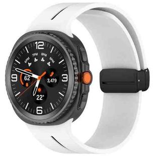 For Samsung Galaxy Watch8 / Watch8 Classic Fold Magnetic Buckle Silicone Watch Band(White Black)