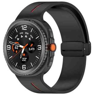 For Samsung Galaxy Watch8 / Watch8 Classic Fold Magnetic Buckle Silicone Watch Band(Black Red)