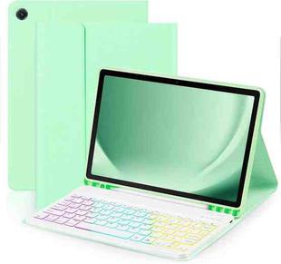 For iPad Air 11 2024 Backlit Colorful Bluetooth Keyboard Protective Leather Case(Tender Green)
