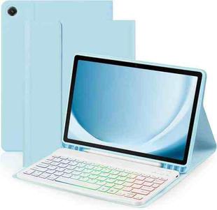 For iPad Air 11 2024 Backlit Colorful Bluetooth Keyboard Protective Leather Case(Sky Blue)
