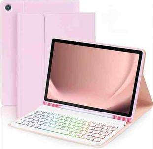 For iPad Air 2022 / 2020 10.9 Backlit Colorful Bluetooth Keyboard Protective Leather Case(Cherry Pink)