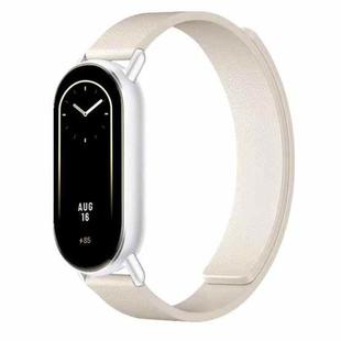 For Xiaomi Smart Band 10 / 9 / 8 Lychee Texture Soft Magnetic Silicone Watch Strap(Starlihgt)