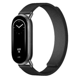 For Xiaomi Smart Band 10 / 9 / 8 Lychee Texture Soft Magnetic Silicone Watch Strap(Black)