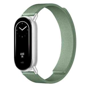 For Xiaomi Smart Band 10 / 9 / 8 Lychee Texture Soft Magnetic Silicone Watch Strap(Green)