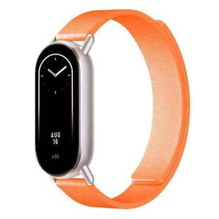 For Xiaomi Smart Band 10 / 9 / 8 Lychee Texture Soft Magnetic Silicone Watch Strap(Orange)
