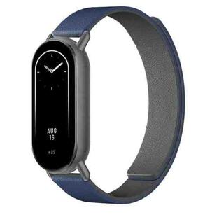 For Xiaomi Smart Band 10 / 9 / 8 Lychee Texture Soft Magnetic Silicone Watch Strap(Blue Gray)