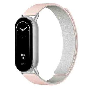 For Xiaomi Smart Band 10 / 9 / 8 Lychee Texture Soft Magnetic Silicone Watch Strap(Pink Starlight)