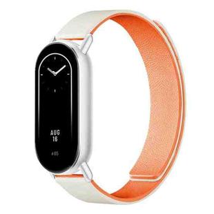 For Xiaomi Smart Band 10 / 9 / 8 Lychee Texture Soft Magnetic Silicone Watch Strap(Starlight Orange)
