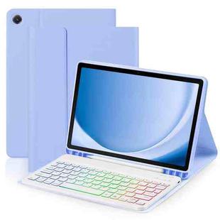 For Samsung Galaxy Tab A9+ Magnetic Gradient Keyboard Silicone Full Cover Leather Case(Lavender)