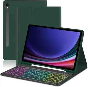 For Samsung Galaxy Tab A9+ Magnetic Detachable 3-Color Gradient Backlit Keyboard Tablet Case(Dark Night Green)