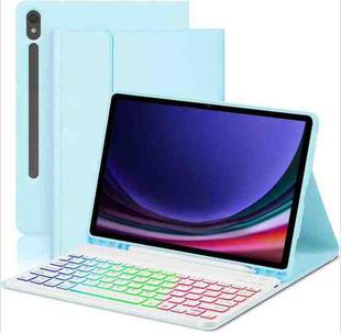 For Samsung Galaxy Tab A9+ Magnetic Detachable 3-Color Gradient Backlit Keyboard Tablet Case(Sky Blue)