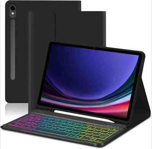 For Samsung Galaxy Tab A9+ Magnetic Detachable 3-Color Gradient Backlit Keyboard Tablet Case(Premium Black)