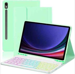 For Samsung Galaxy Tab A9+ Magnetic Detachable 3-Color Gradient Backlit Keyboard Tablet Case(Tender Green)