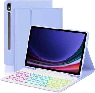 For Samsung Galaxy Tab A9+ Magnetic Detachable 3-Color Gradient Backlit Keyboard Tablet Case(Lavender)