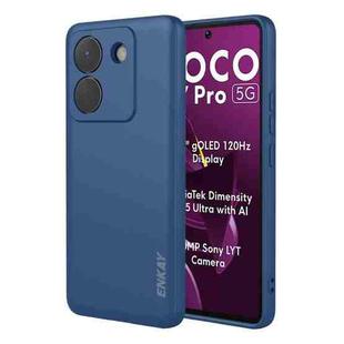 For Xiaomi Poco M7 Pro ENKAY Liquid Silicone Soft Shockproof Phone Case(Dark Blue)