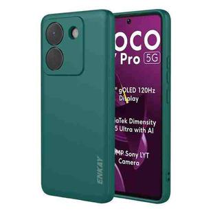 For Xiaomi Poco M7 Pro ENKAY Liquid Silicone Soft Shockproof Phone Case(Dark Green)