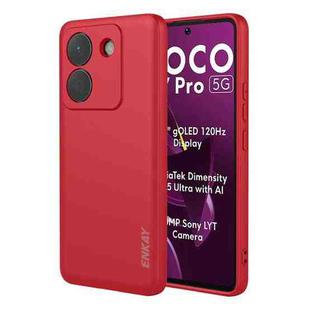 For Xiaomi Poco M7 Pro ENKAY Liquid Silicone Soft Shockproof Phone Case(Red)