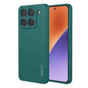 For Xiaomi 15 ENKAY Liquid Silicone Soft Shockproof Phone Case(Dark Green)