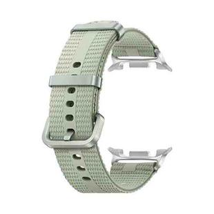 For Samsung Galaxy Watch8 / Watch8 Classic Steel Buckle Striped Elastic Nylon Watch Band(Gray Green)