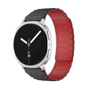 For Samsung Galaxy Watch8 / Watch8 Classic I-shaped Magnetic Silicone Watch Band(Black Red)