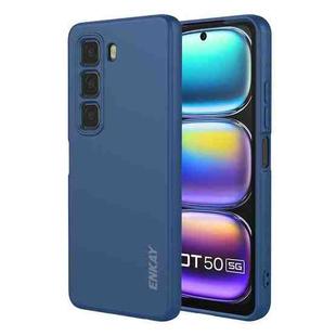 For Infinix Hot 50 5G ENKAY Liquid Silicone Soft Shockproof Phone Case(Dark Blue)